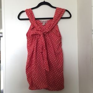 Banana Republic Dot Front Tie Sleeveless Top